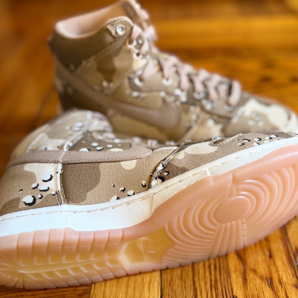 Nike Tan and Cream High-Top Sneakers